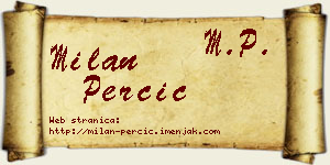 Milan Perčić vizit kartica